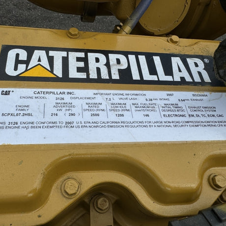 New 2007 CAT 3126 195HP 6 Cyl Industrial Diesel Engine For Sale - hdengines.com