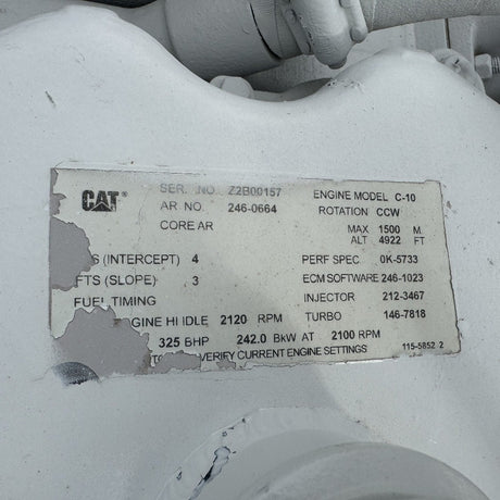 New 2008 CAT C10 325HP 6 Cyl – Tier 2 Marine Diesel Engine for Sale - hdengines.com