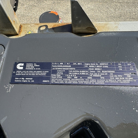 2009 Cummins QSB 6.7 275 HP 6 Cyl Industrial Diesel Engine for Sale - hdengines.com