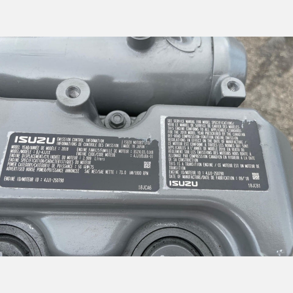 New 2018 Isuzu 4JJ1 97 HP 4 Cyl Industrial Diesel Engine For Sale - hdengines.com