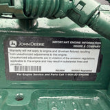 2018 John Deere 6068HF285 Diesel Engine, Family # BJDXL06.8117, 173HP, 6.8L