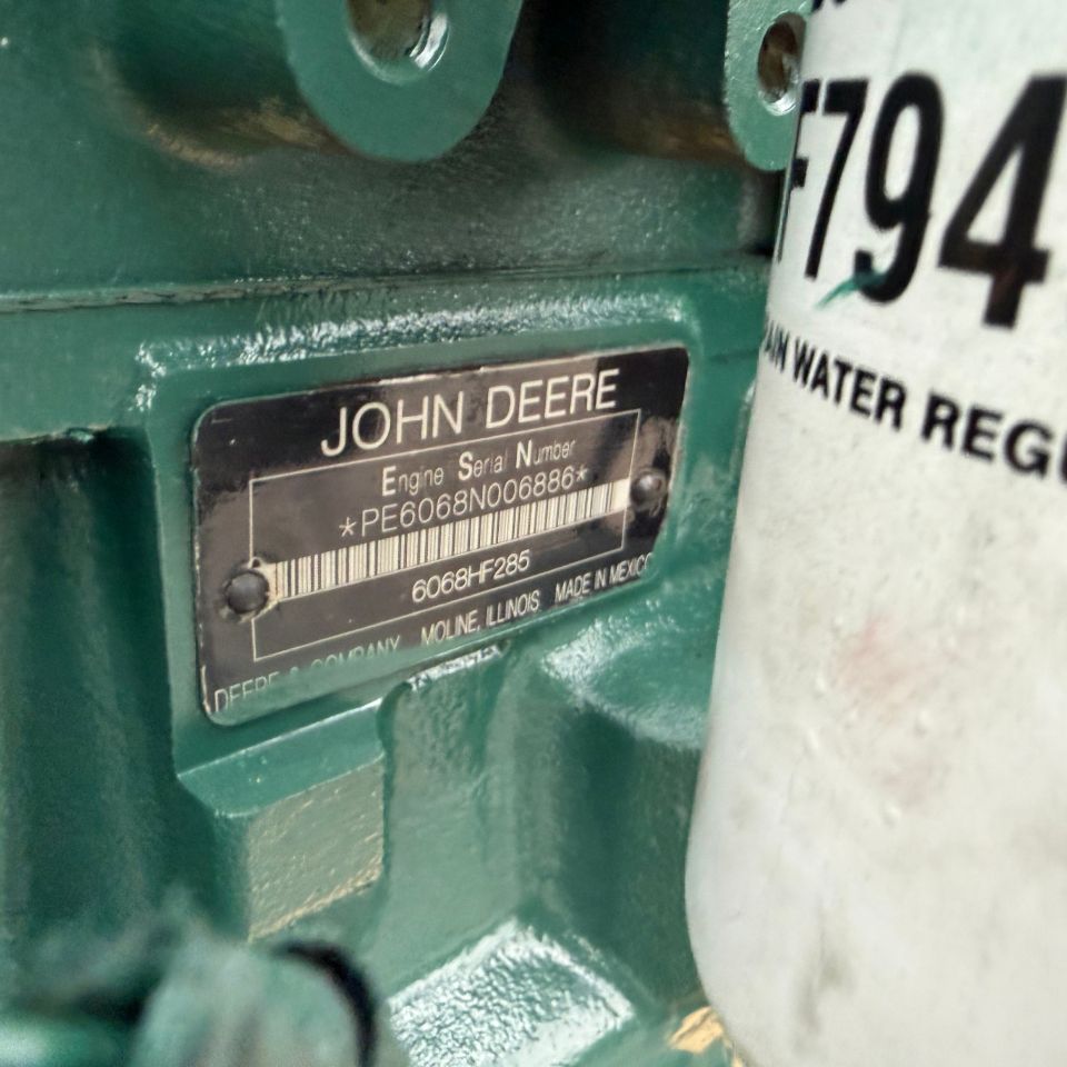 2018 John Deere 6068HF285 Diesel Engine, Family # BJDXL06.8117, 173HP, 6.8L