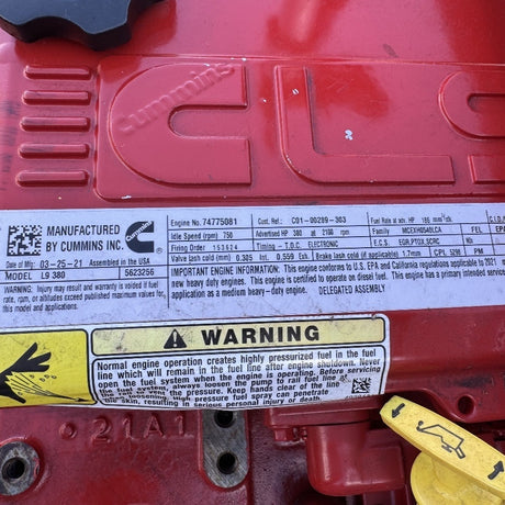 New 2021 Cummins L9 380HP 6 Cyl Diesel Engine For Sale– ESN 74775081 - hdengines.com